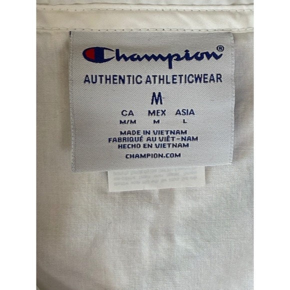 Champion Authentic Athleticwear White Coach Jacket Logo Script M - Picture 4 of 9